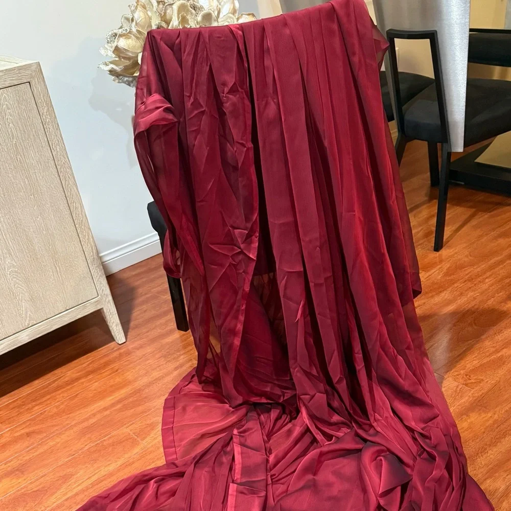 Gold curtains panels 8 pieces and 2 long size burgundy color curtins for design